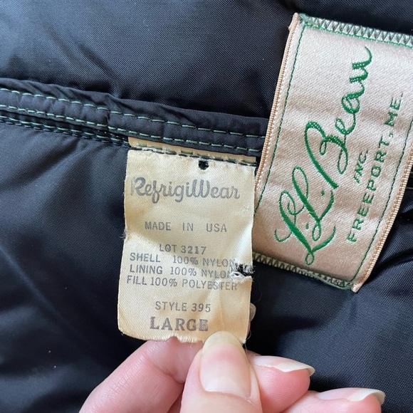 LL Bean RefrigiWear 395 Cold Weather Insulated Bib Overall Vtg 70s Script Large - Picture 5 of 9